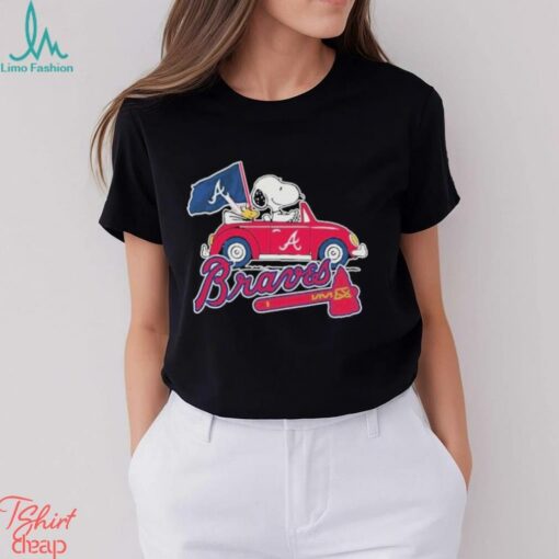 Peanuts Snoopy And Woodstock X Atlanta Braves October Driving Car Shirt