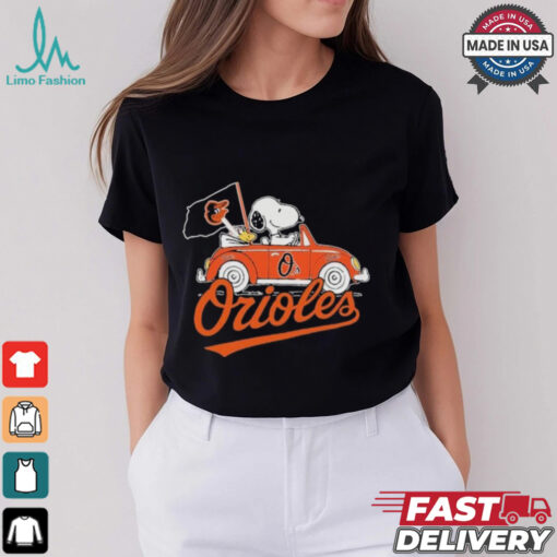 Peanuts Snoopy And Woodstock X Baltimore Orioles October Driving Car Shirt