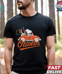 Peanuts Snoopy And Woodstock X Baltimore Orioles October Driving Car Shirt