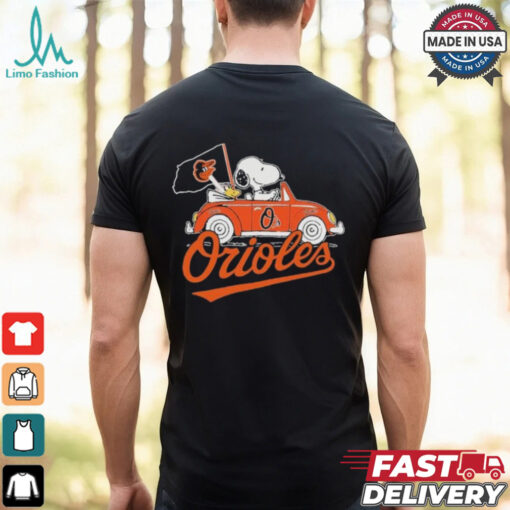 Peanuts Snoopy And Woodstock X Baltimore Orioles October Driving Car Shirt