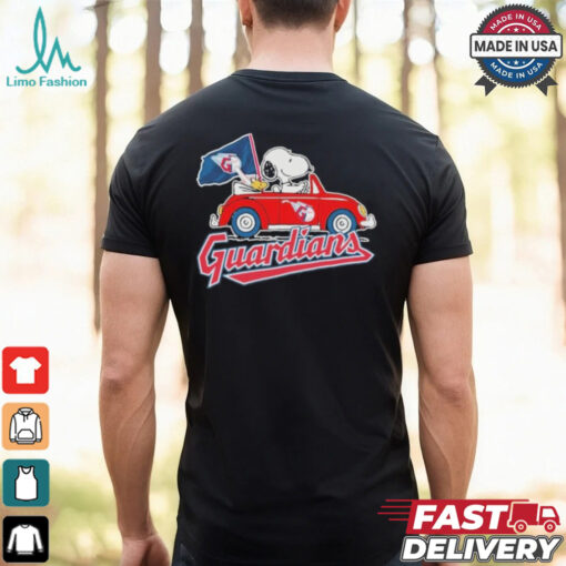 Peanuts Snoopy And Woodstock X Cleveland Guardians October Driving Car Shirt