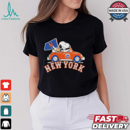 Peanuts Snoopy And Woodstock X New York Mets October Driving Car Shirt