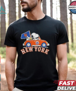 Peanuts Snoopy And Woodstock X New York Mets October Driving Car Shirt