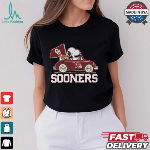 Peanuts Snoopy sooner Football Driving Car Shirt