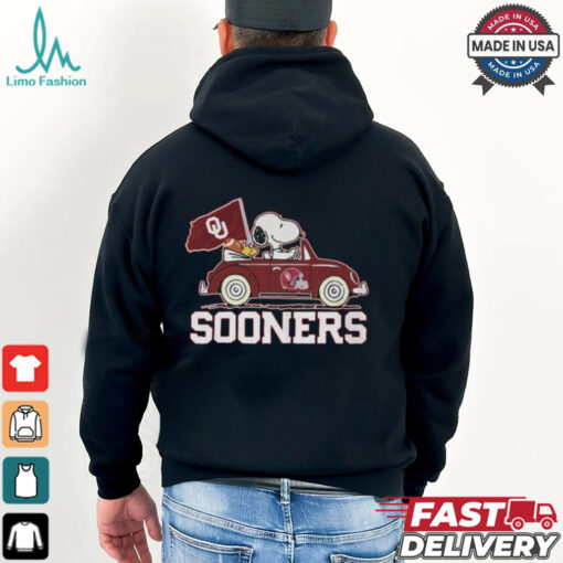 Peanuts Snoopy sooner Football Driving Car Shirt