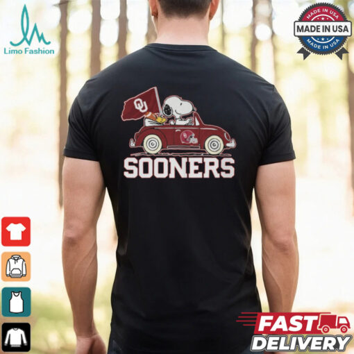 Peanuts Snoopy sooner Football Driving Car Shirt