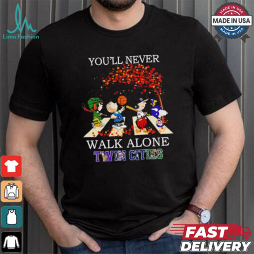 Peanuts Twin Cities sport teams you’ll never walk alone fall shirt