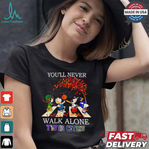 Peanuts Twin Cities sport teams you’ll never walk alone fall shirt
