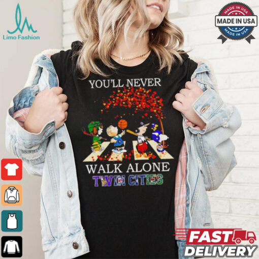 Peanuts Twin Cities sport teams you’ll never walk alone fall shirt