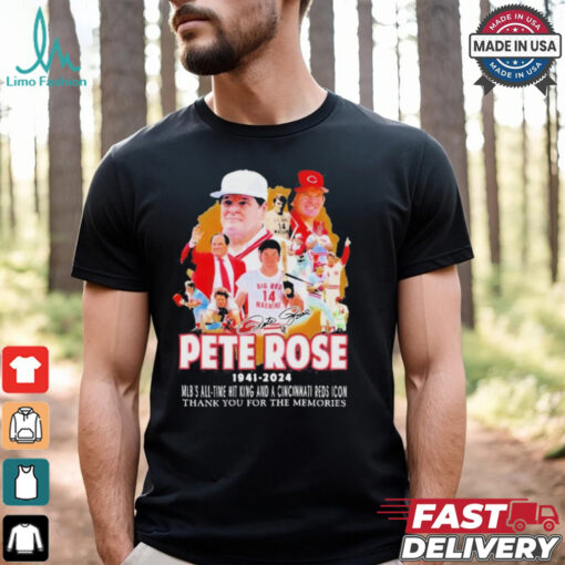 Pete Rose 1941 2024 MLB’s All Time Hit King And A Cincinnati Reds Icon Thank You For The Memories T Shirt