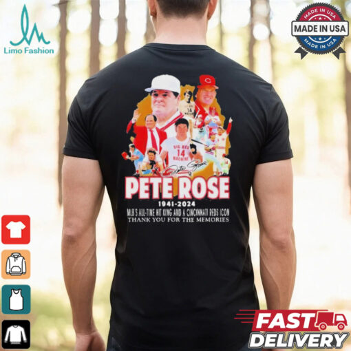 Pete Rose 1941 2024 MLB’s All Time Hit King And A Cincinnati Reds Icon Thank You For The Memories T Shirt