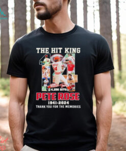 Pete Rose The Hit King 4,256 Hits 1941 2024 Thank You For The Memories Signature Shirt