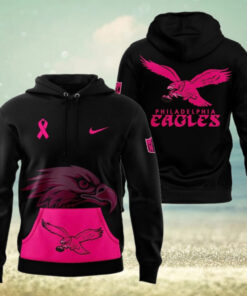 Philadelphia Eagles 2024 NFL Crucial Catch Breast Cancer Hoodie