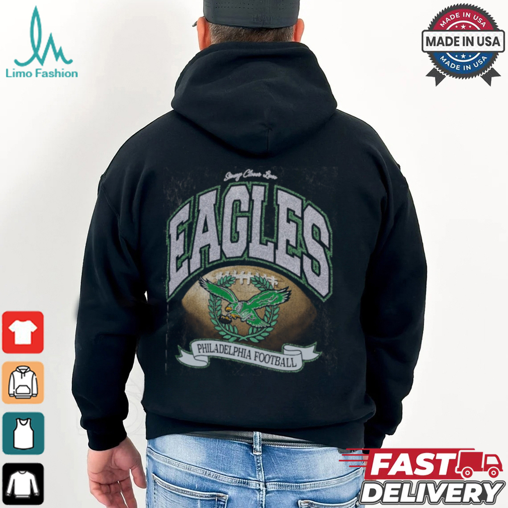 Philadelphia Eagles Stoney Clover Lane x '47 Black Glitter Rocker Retro Tubular T Shirt Philadelphia Eagles Stoney Clover Lane x '47 Black Glitter Rocker Retro Tubular T Shirt