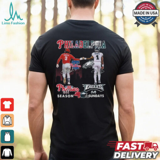 Philadelphia Phillies All Season Philadelphia Eagles On Sundays 2024 T shirt