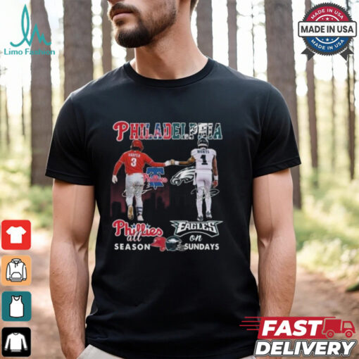 Philadelphia Phillies All Season Philadelphia Eagles On Sundays 2024 T shirt