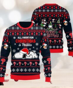 Philadelphia Phillies Snoopy MLB Ugly Christmas Sweaters