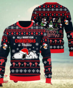 Philadelphia Phillies Snoopy MLB Ugly Christmas Sweaters