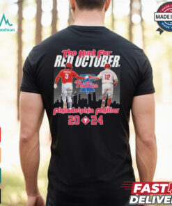 Philadelphia Phillies The Hunt For Red October 2024 Baseball League Harper and Schwarber Signatures t shirt