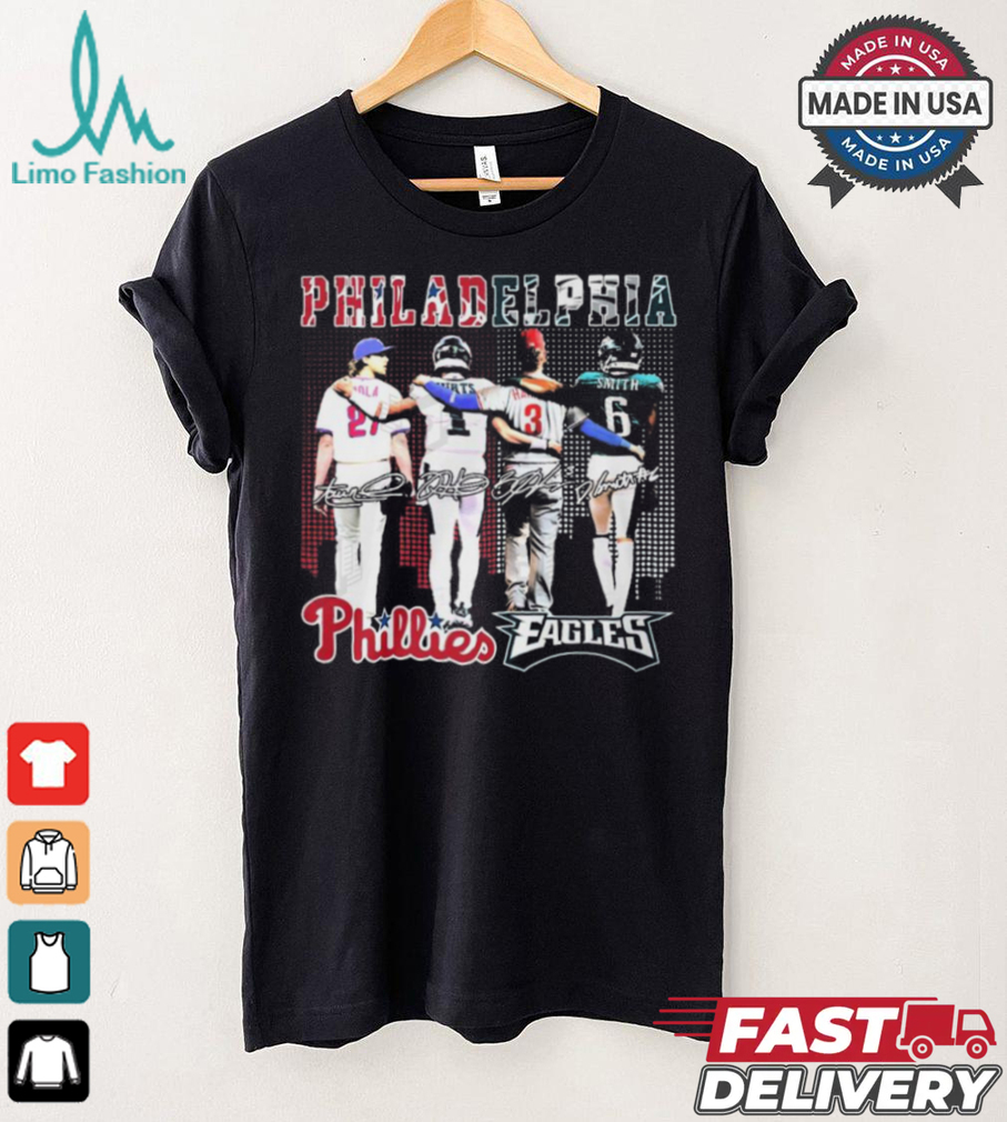 Philadelphia Phillies x Philadelphia Eagles Signature Unisex T Shirt Philadelphia Phillies x Philadelphia Eagles Signature Unisex T Shirt