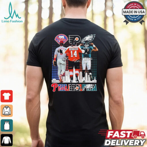 Philadelphia Sean Couturier, Bryce Harper And Jalen Hurts Signatures 2024 Shirt