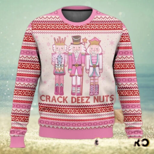 Pink Nutcracker Crack Deez Nuts Ugly Christmas Sweater