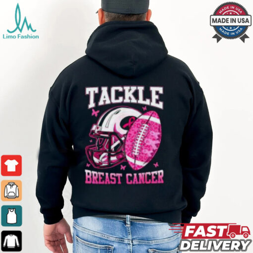 Pink Ribbon Breast Cancer Awareness Shirt, Tackle Cancer with Football Spirit