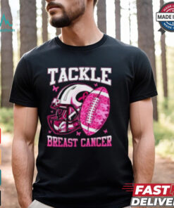 Pink Ribbon Breast Cancer Awareness Shirt, Tackle Cancer with Football Spirit