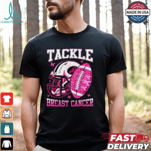 Pink Ribbon Breast Cancer Awareness Shirt, Tackle Cancer with Football Spirit