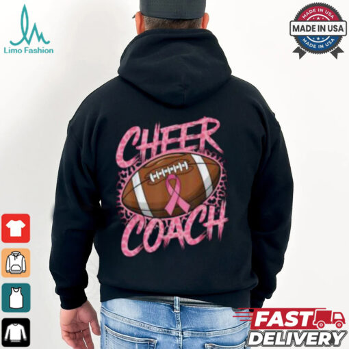 Pink Ribbon Football Shirt, Breast Cancer Awareness for Cheer Coaches