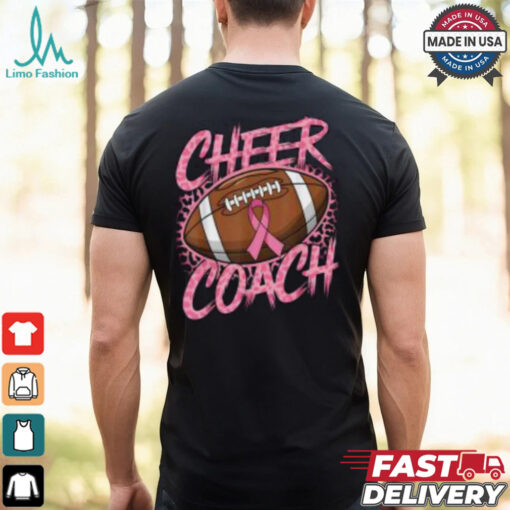 Pink Ribbon Football Shirt, Breast Cancer Awareness for Cheer Coaches