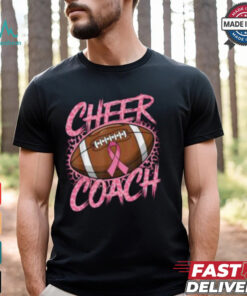 Pink Ribbon Football Shirt, Breast Cancer Awareness for Cheer Coaches