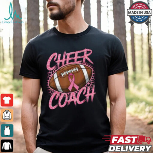 Pink Ribbon Football Shirt, Breast Cancer Awareness for Cheer Coaches