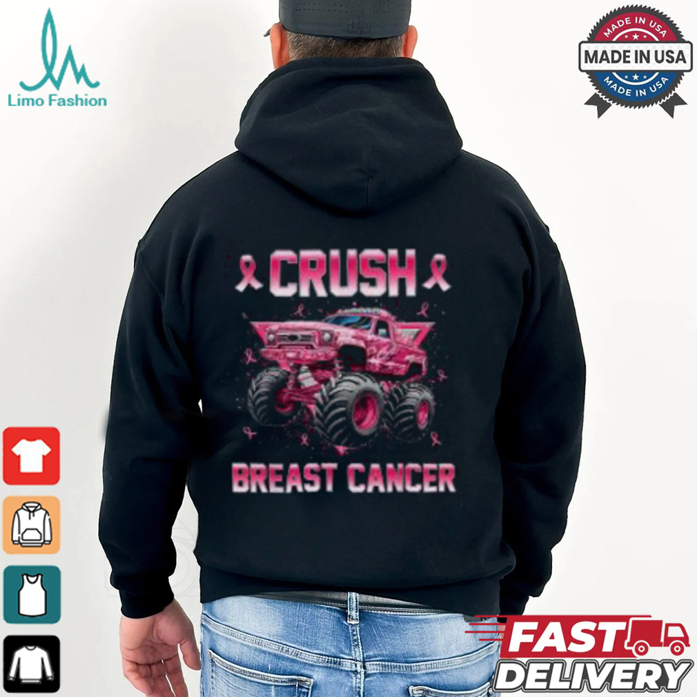 Pink Ribbon Monster Truck Breast Cancer Awareness Shirt for Kids, Support Tee Pink Ribbon Monster Truck Breast Cancer Awareness Shirt for Kids, Support Tee