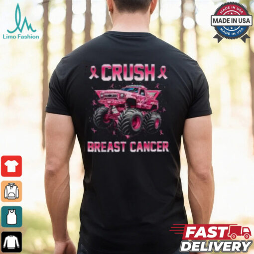 Pink Ribbon Monster Truck Breast Cancer Awareness Shirt for Kids, Support Tee