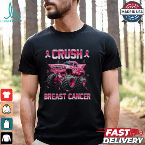 Pink Ribbon Monster Truck Breast Cancer Awareness Shirt for Kids, Support Tee