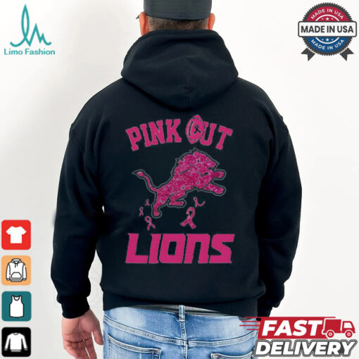 Pink out Breast Cancer Detroit Lions diamond heart shirt
