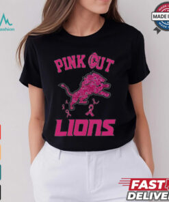 Pink out Breast Cancer Detroit Lions diamond heart shirt