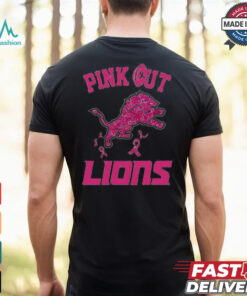 Pink out Breast Cancer Detroit Lions diamond heart shirt