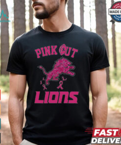 Pink out Breast Cancer Detroit Lions diamond heart shirt