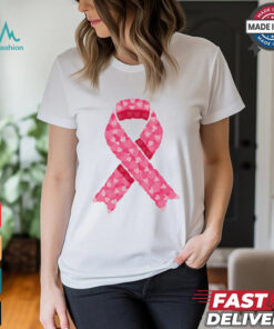 Pink ribbon heart October Breast Cancer Awareness shirt