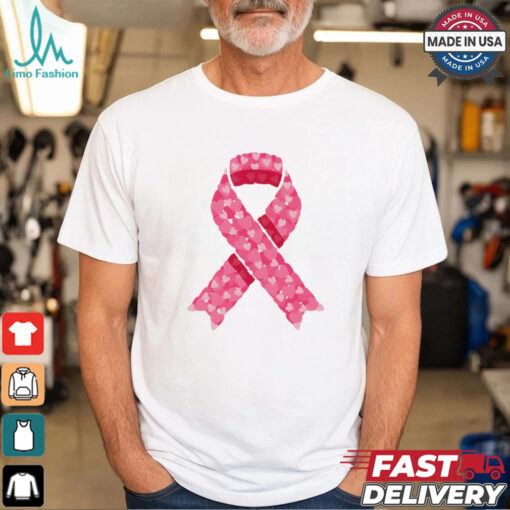 Pink ribbon heart October Breast Cancer Awareness shirt