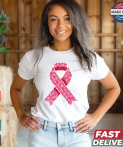 Pink ribbon heart October Breast Cancer Awareness shirt