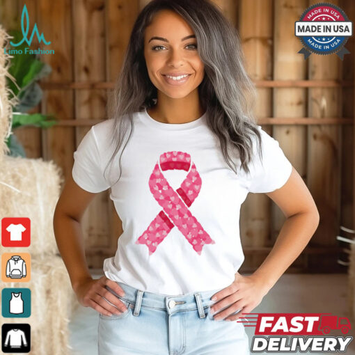 Pink ribbon heart October Breast Cancer Awareness shirt