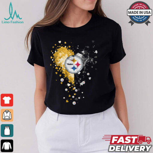 Pittsburgh Steelers Crystal Heart Shirt