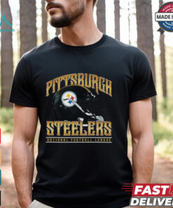 Pittsburgh Steelers Helmet Garment Dyed Heavyweight T Shirt