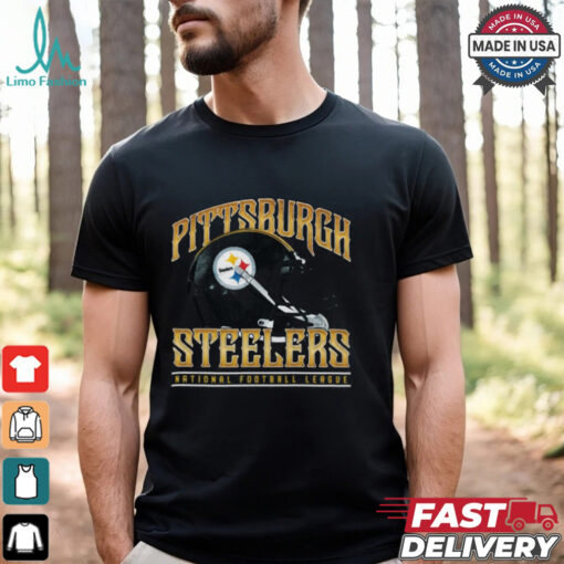 Pittsburgh Steelers Helmet Garment Dyed Heavyweight T Shirt