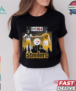 Pittsburgh Steelers Legends Troy Polamalu and Terry Bradshaw Signatures Shirt