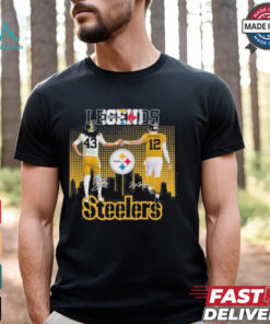 Pittsburgh Steelers Legends Troy Polamalu and Terry Bradshaw Signatures Shirt