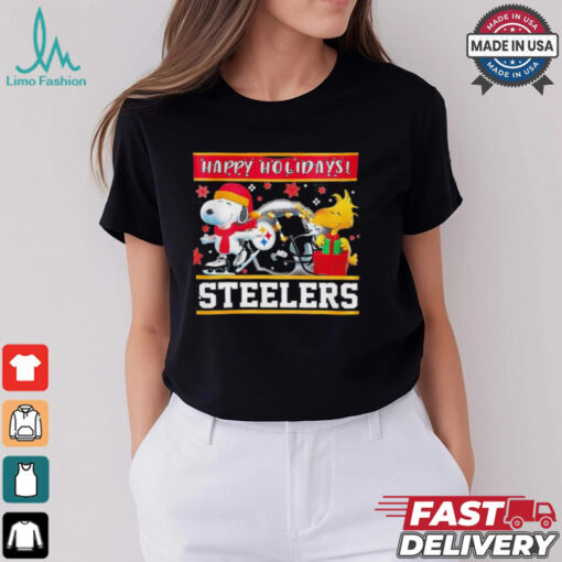 Pittsburgh Steelers Snoopy and Woodstock Happy Holidays shirt